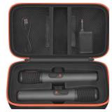 Boobowl Bluetooth Microphone Wireless Case Compatible with JBL PartyBox Wireless Mic - 2X Digital Microphones, Portable Mic Box for Rechargeable Battery, Receivers, Adapter (Bag Only)-Black - Retail: 