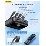 OHOVIV Portable Charger Power Bank 50000mAh Battery Pack, 22.5W Fast Charging PowerBank with Built in Cables,Travel Camping Essential USB-C Portable Phone Charger for iPhone Samsung Pixel Android iPad