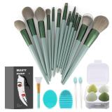 Koccido Makeup Brushes 22 Pcs Makeup Kit,Foundation Brush Eyeshadow Brush Make up Brushes Set (Green, 22 Piece Set) - Retail: $10