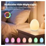 MediAcous Night Light for Kids, Baby Egg Light for Nursery, 7 Colors Changing & Stepless Dimming, Soft Silicone Touch Night Lamp with 1 Hour Timer, Rechargeable Nursery Night for Breastfeeding - Retai