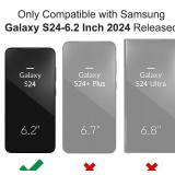 DEERLAMN Case for Samsung Galaxy S24 6.2-Inch with Slide Camera Cover+Screen Protector(1 Pack), Rotated Ring Kickstand Military Grade Shockproof Protective Cover-Black - Retail: $7