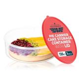 Pie Carrier Cake Storage Clear Container with Red Lid | 10.5\" Large Round Plastic Cupcake Cheesecake Muffin Flan Cookie Tortilla Holder Storage Containers Airtight | Pie Keeper Transport Container - 