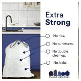 Plasticplace Trash Bags, Compatible with Simplehuman Code H, 8-9 Gallon Trash Can Liners, White Drawstring Garbage Bags, 100 Count Heavy Duty - Retail: $25