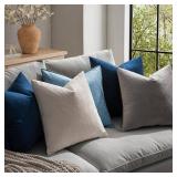 MIULEE Velvet Throw Pillow Covers 14x14 Inch, Pack of 2 - Dark Blue, Soft Solid Small Decorative Pillow Covers Modern Luxury Home Decor for Couch Chair Sofa Bedroom Livingroom Car - Retail: $14