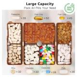 FYY Daily Pill Organizer,7 Compartments Portable Pill Case Travel Pill Organizer,[Folding Design] Pill Box for Purse Pocket to Hold Vitamins,Cod Liver Oil,Supplements and Medication-Brown - Retail: $1