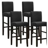 SPRINGRICO Bar Stool Covers Set of 4, Stretch Washable Barstool Seat Covers with Backs, Removable Counter Height Chair Covers for Kitchen Dining Room Cafe (S1-Black, 4PCS) - Retail: $27