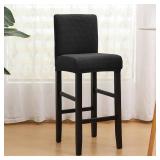 SPRINGRICO Bar Stool Covers Set of 4, Stretch Washable Barstool Seat Covers with Backs, Removable Counter Height Chair Covers for Kitchen Dining Room Cafe (S1-Black, 4PCS) - Retail: $27