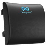 Everlasting Comfort Lumbar Support Pillow for Office Chair - Memory Foam Back Cushion for Car Seat - Promotes Better Posture, Back Pain Relief - Ideal Gaming and Desk Chairs Work and Home Essentials -