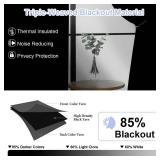 Simplebrand Ava Stone Blue Blackout Curtains for Bedroom 84 Inch Length 2 Panels Set, Solid Thermal Insulated Privacy Living Room Window Treatment Curtains Blackout Drapes, W50 x L84 Inch, Stone Blue 