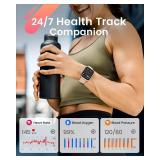 Charger not Included Smart Watch for Women Men Fitness: Smart Watch for iPhone&Android Bluetooth Call with SpO2 Sleep Heart Rate Monitor,IP68,Fitness Tracker with 120+Sport,Reloj Inteligente 30 Day+Ba