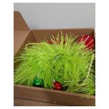 NEXSTRON Mini Christmas Tree 20â³ Tabletop Grinch Tree with 13 Christmas Ornament, Whimsical Green Desk Christmas Tree Xmas Gifts for Friends and Family Christmas Decor Party Home Office Indoor - 