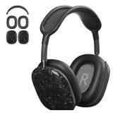 COVERS ONLY Case Cover for AirPods Max Headphones,AHBTEYM TPU Ear Cups Case/Ear Pads/Headband Silicone Cover Compatible with Apple AirPod Max Accessories Protector (Black Pearl Shell) - Retail: $17