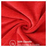 decorUhome Chenille Red Throw Pillow Covers 12x20 Inch Set of 2, Decorative Soft Couch Pillow Covers Solid Dyed Accent Farmhouse Neutral Rectangle Pillow Cases for Sofa - Retail: $34