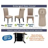 SPRINGRICO 2 Pack Dining Room Chair Covers with seat Belt, Stretch Parsons Chair Slipcover Washable Kitchen Dining Chair Cover Removable Seat Protector Set of 2, S1- Khaki - Retail: $22