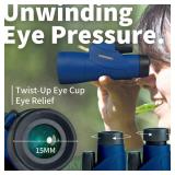 Gosky Monoculars Telescope, 12x55 HD Monocular for Adult with BAK4 Prism & FMC Lens, Lightweight Monocular with Smartphone Adapter Suitable for Bird Watching Hunting (Blue) - Retail: $85
