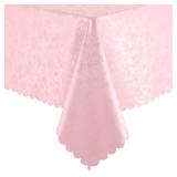 Smiry Rectangle Table Cloth, Waterproof Heavy Duty Vinyl Tablecloths, Wipeable Washable Table Cover for Kitchen, Valentines & Dining Room (Pink, 52\" X 70\") - Retail: $27