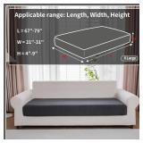QIANMEW Couch Cushion Covers, Comfort Soft Magic Sofa Covers Washable Stretch Resistant Slipcovers for Sectional and L Shaped Seats Furniture Protectors for Pets (1PC X Large Sofa Cover, Dark Gray) - 