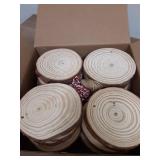 Round Wood Pieces for DIY, Twine String Ornament Engraving Craft Supplies  - Retail: $0
