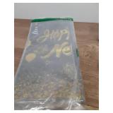 NOVWANG Happy New Year Tablecloths, 4 Pack Black and Gold Tablecloth New Year Plastic Disposable New Year