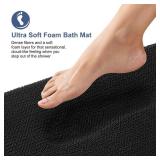 OLANLY Thick Memory Foam Bath Mat Rug 30x20, Extra Soft Absorbent Bathroom Rug, Quick Dry Bath Mats, Non-Slip, Machine Washable Carpet for Bathroom, Tub and Shower, Home Decor Accessories, Black - Ret