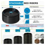 Bed Risers 1 inch, 2 inch, 3 inch, 4 inch Heavy Duty, Adjustable Furniture Riser for Table Desk Couch Sofa Chair Refrigerator Washing Machine, Stackable Bed Raisers Blocks (Black 8 Pack, 1+1+1 inch) -