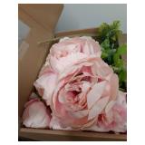 FiveSeasonStuff Artificial Peony Bouquet, Pink, Beige & Green Silk Flowers for Wedding Centerpieces, Bridal Bouquets & Home Decor â Spring Waltz - Retail: $30