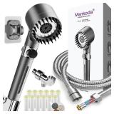 Mankoda High Pressure Filtered Shower Head - 3 Spray Modes Shower head with Handheld, Detachable Showerhead with 12 Replaceable Water Softener Filters for Hard Water | Shower with 75\" Anti-Burst Hose