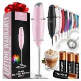 Zulay Powerful Milk Frother (4 Duracell Batteries Included) - Handheld Milk Frother Wand Drink Mixer for Coffee - Powerful Milk Foamer for Cappuccino, Frappe, Matcha & Creamer - Cotton Candy - Retail: