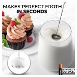 Zulay Powerful Milk Frother (4 Duracell Batteries Included) - Handheld Milk Frother Wand Drink Mixer for Coffee - Powerful Milk Foamer for Cappuccino, Frappe, Matcha & Creamer - Cotton Candy - Retail: