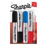 Sharpie King Size Permanent Marker, Large Chisel Tip, Great for Poster Boards, Assorted, 4 Count - Retail: $8