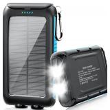 Kepswin Solar-Charger-Power-Bank-49800mAh Portable Solar Phone Charger with LED Flashlight/15W Fast Charge USB C Waterproof External Backup Battery Pack for All Cell Phones & Electronic Devices - Reta