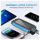 Kepswin Solar-Charger-Power-Bank-49800mAh Portable Solar Phone Charger with LED Flashlight/15W Fast Charge USB C Waterproof External Backup Battery Pack for All Cell Phones & Electronic Devices - Reta