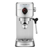 CASABREWS 5418 PRO Espresso Machine 20 Bar, Upgraded Espresso Maker with Powerful Steam Milk Frother, Stainless Steel Coffee Machine with Fast Heating System for Cappuccino, Latte, Silver - Retail: $1