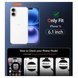 FNTCASE for iPhone 16 Case Clear: Magnetic Phone Cases with Screen Protector Drop Proof Compatible with Magsafe Slim Anti Yellowing Rugged Shockproof Protective Transparent Cell Cover (A-Clear) - Reta