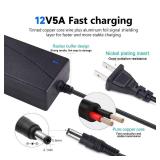 Power Adapter 12V 5A 4A 3A 2.5A 2A 1A AC DC Power Supply Cord Cable 5.5x2.1mm for Sceptre EC Series Monitor,ONN,AOC,Dell,Webcam, Router, Projector, CCTV, Speakers & More 12v 5a Monitor Charger - Retai