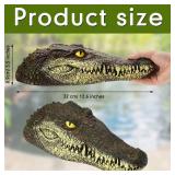 12.6 Inches Floating Alligator Head Pool Accessories Float Alligator Fake Crocodile Decoy Crocodile Floating Head for Goose, Heron, Duck Control, Pool, Garden and Patio Accessories - Retail: $21