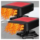 Gisafai 2 Pcs Portable Car Heater 12v 150w for Vehicle That Plugs into Cigarette Lighter 2 in 1 Heating Cooling Auto Windscreen Fan 360Â° Rotation Windshield Defogger Car Window Defroster(Red) - Ret