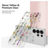 ZTOFERA Floral Case for Samsung Galaxy S25 Ultra 5G,Clear Cute Flower Pattern Case for Girls Women,Flexible Silicone Protective Slim Shockproof Bumper Phone Case for Galaxy S25 Ultra 6.9\",Clear - Ret