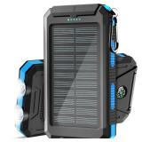 Solar Charger, 38800mAh Solar Power Bank, Waterproof External Backup Battery Power Pack with USB C Input/Output/LED Flashlights Compatible with iPhone, Samsung, iPad, Suitable for Outdoor, Camping - R