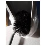 HAMITOR Toilet Bowl Brush Holder Set: Bathroom Deep Cleaning Toilet Cleaner Scrubber Under Rim with Curved Bristle for Dead Corner Clean - Hidden Rv Toilet Decorative Accessories with Caddy- Gray - Re