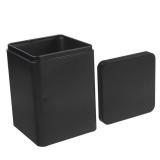 Square Black Metal Tea Canister - Iron Storage Box for Tea Candy and Home Organization - 4.33 X 4.33 X 3.14 Inch - Retail: $20