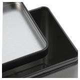 Square Black Metal Tea Canister - Iron Storage Box for Tea Candy and Home Organization - 4.33 X 4.33 X 3.14 Inch - Retail: $20