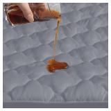 Crib Mattress Protector Sheets Fitted Waterproof Crib Mattress Pad Cover, Noiseless & Machine Wash 100% Absorbent Crib/Toddler Mattress Protector Sheet Quilted, Gray, 52\" x 28\" - Retail: $14
