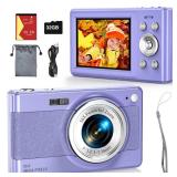 2025 New Digital Camera, 56MP FHD 1080P for Kids with 16x Digital Zoom Anti Shake, Face Detectï¼Purpleï¼ - Retail: $50