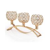 VINCIGANT Gold Candle Holders for Table Centerpiece, 3 Arms Metal Candelabra Candlestick Holders for Home Decor, Wedding, Dinning, Party, Anniversary,Christmas Halloween Decorations - Retail: $20