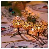 VINCIGANT Gold Candle Holders for Table Centerpiece, 3 Arms Metal Candelabra Candlestick Holders for Home Decor, Wedding, Dinning, Party, Anniversary,Christmas Halloween Decorations - Retail: $20