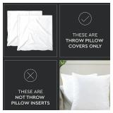 Encasa XO Velvet Throw Pillow Covers 24x24 in (60x60 cm) - Black - No Inserts, Pack of 2 Cases | Solid Plain Dyed Soft & Smooth, Square Decorative Cushion Covers for Living & Bedroom - Retail: $16