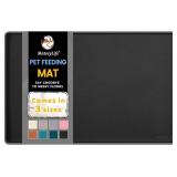 PRE OWNED MateeyLife Silicone Cat & Dog Food Mat for Floors Waterproof, Anti-Slip Dog Bowl Mats for Food and Water, Pet Feeding Mats with Lip to Prevent Spills, Pet Placemat for Messy Drinkers to Prot