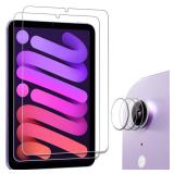 ProCase 2 Pack Screen Protector for iPad Mini 7(A17 Pro) 2024 / Mini 6 8.3 inch 2021 with 3 Camera Lens Protector, 9H Hardness HD Clear Tempered Glass Film Guard for iPad Mini 7th 6th Generation - Ret