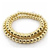 Stylish [Apple MFi Certified] Beaded Phone Charger Cable Metallic Colors USB Cable 2 in1 USB-C Charging Cord for Smartphones 3.3ft (Gold) - Retail: $10